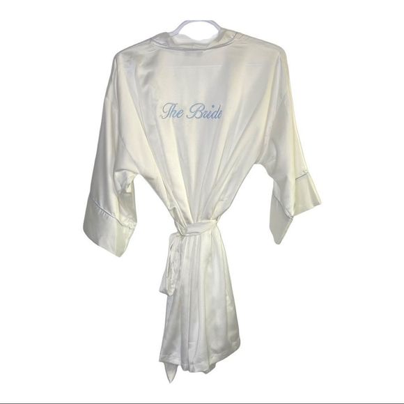 In bloom the bride white silk robe S small NWOT - Picture 3 of 6